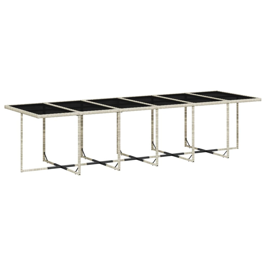 -Delige Tuinset Met Kussens Poly Rattan Lichtgrijs Glas 17