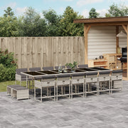 Tuinset 17-delig poly rattan lichtgrijs