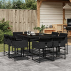 9-piece Garden furniture set poly rattan black