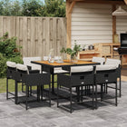 9-piece Garden furniture set poly rattan black