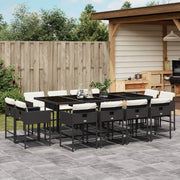 Tuinset 13-delig poly rattan zwart met kussens