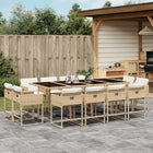 13-piece Garden Furniture Set with Cushions poly rattan beige