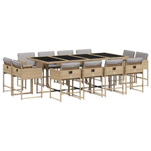 13-Delige Tuinset Met Kussens Poly Rattan Gemengd Beige
