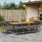 13-Piece Poly Rattan Garden Furniture Set with Cushions Grey