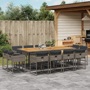 Tuinset 13-delig poly rattan grijs met kussens