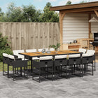 13-Piece Garden Furniture Set with Cushions Poly Rattan Black