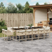 Tuinset 15-delig poly rattan beige