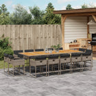 15-Piece Garden Furniture Set with Cushions, Poly Rattan Grey