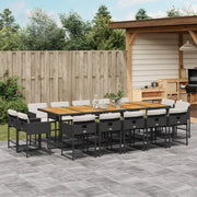 Tuinset 15-delig poly rattan zwart