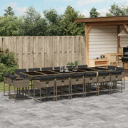 Tuinset 17-delig poly rattan grijs met kussens