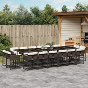 Tuinset poly rattan 17-delig bruin met kussens