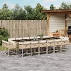 17-piece Garden Furniture Set with Cushions, Poly Rattan, Beige