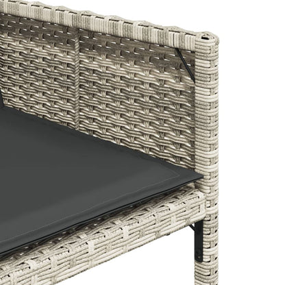 -Delige Tuinset Met Kussens Poly Rattan Lichtgrijs Glas 17