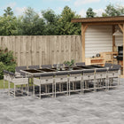 17-Piece Garden Lounge Set with Cushions Poly Rattan Light Grey