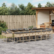 Tuinset 17-delig poly rattan gemengd beige