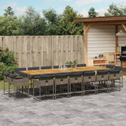 Tuinset poly rattan 17-delig grijs met kussens