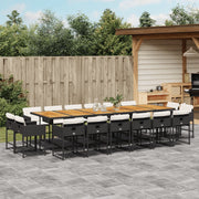 Tuinset 17-delig poly rattan zwart met kussens