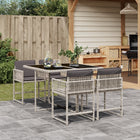 Tuinset 5-delig poly rattan lichtgrijs