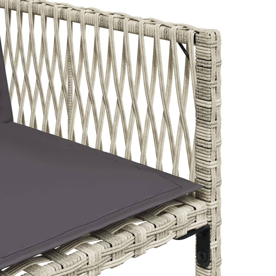 7-delige Tuinset met kussens poly rattan grijs