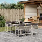 Tuinset 7-delig poly rattan grijs met kussens