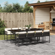 Tuinset 9-delig poly rattan zwart