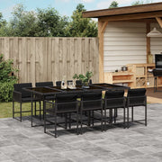 Tuinset 9-delig poly rattan zwart