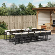 Tuinset 13-delig poly rattan zwart met kussens