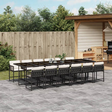 13-delige Tuinset met kussens poly rattan zwart