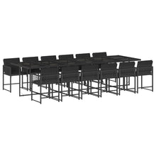 13-delige Tuinset met kussens poly rattan zwart