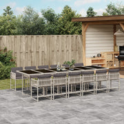 Tuinset 13-delig poly rattan lichtgrijs