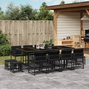 Tuinset 13-delig poly rattan zwart
