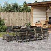 Tuinset 13-delig poly rattan grijs
