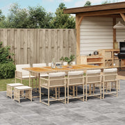 Tuinset 13-delig poly rattan beige