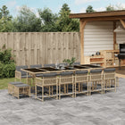 Tuinset 15-delig poly rattan gemengd beige