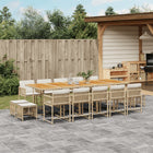 15-piece Garden Furniture Set with Cushions, Poly Rattan Beige