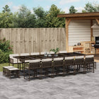 17-Piece Garden Furniture Set with Cushions Poly Rattan Brown
