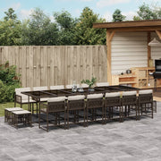 Tuinset poly rattan bruin 17-delig