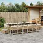 Tuinset 17-delig poly rattan beige met kussens