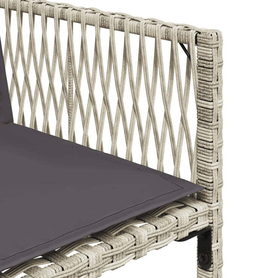 17-delige Tuinset met kussens poly rattan lichtgrijs