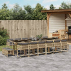 17-piece Garden Dining Set with Cushions Poly Rattan Mixed Beige