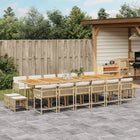 17-piece Garden Furniture Set with Cushions, Poly Rattan, Beige