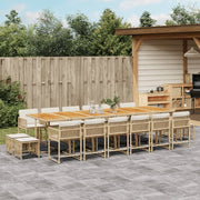 Tuinset 17-delig poly rattan beige