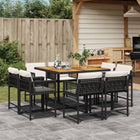 9-piece Garden furniture set poly rattan black