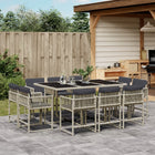 Tuinset 11-delig poly rattan lichtgrijs