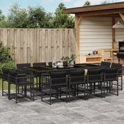 Tuinset 13-delig poly rattan zwart met kussens