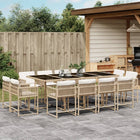 13-delige Tuinset met kussens poly rattan beige