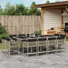 Tuinset 13-delig poly rattan lichtgrijs