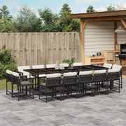 Tuinset 15-delig poly rattan zwart met kussens