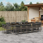 15-Piece Garden Furniture Set with Cushions, Poly Rattan Grey