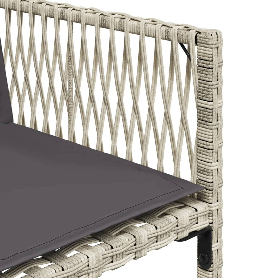 15-delige Tuinset met kussens poly rattan lichtgrijs